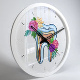 Floral Tooth Dentist Office Wall Clock
